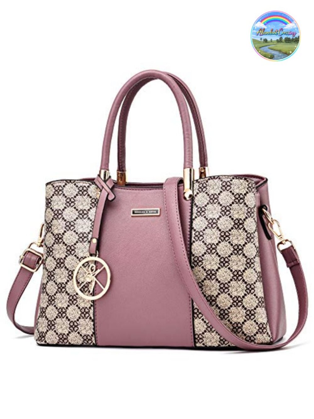 PU Leather Satchel Handbag Tote Crossbody Messenger Bag with Removable Strap